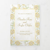 Yellow Rose Wedding Programs Drieluik Programma (Cover)
