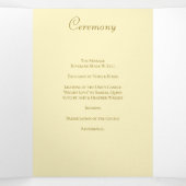 Yellow Rose Wedding Programs Drieluik Programma (Binnenkant midden)