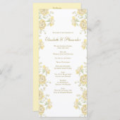 Yellow Rose Wedding Programs Menu (Voorkant / Achterkant)