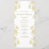 Yellow Rose Wedding Programs Menu (Voorkant)