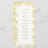 Yellow Rose Wedding Programs Menu (Voorkant / Achterkant)