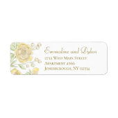 Yellow Rose Wedding Return ADdress Etiket (Voorkant)