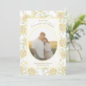 Yellow Rose Wedding Save the Date Kaart (Staand voorkant)