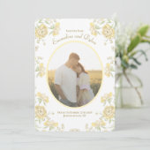 Yellow Rose Wedding Save the Date Kaart (Staand voorkant)