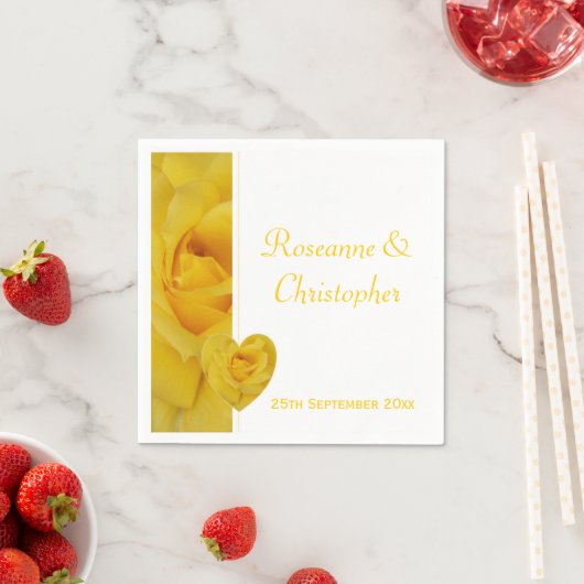 Yellow Rose Wedding Servetten (Insitu)