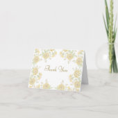 Yellow Rose Wedding Thank You Note Card (Voorkant)