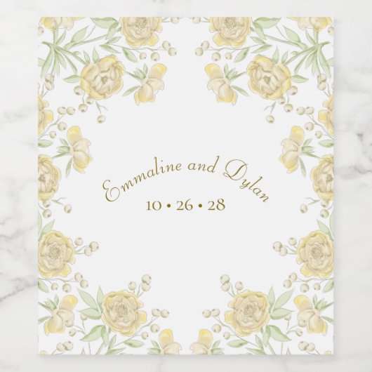 Yellow Rose Wedding Wijn Etiket (Enkel label)