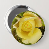 Yellow Rosebud Badge Ronde Button 4,0 Cm (Voorkant /achterkant)