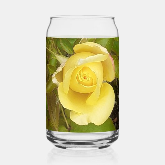 Yellow Rosebud Blikvorm Glas (Voorkant)