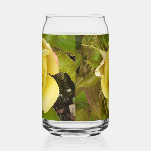 Yellow Rosebud Blikvorm Glas (Rechts)