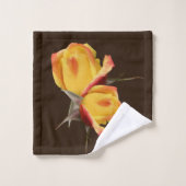 Yellow Rosebud Flowers Bad Handdoek (Wasdoekje)