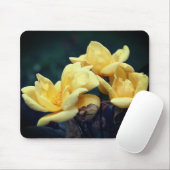 Yellow Rosebud Flowers Muismat (Met muis)
