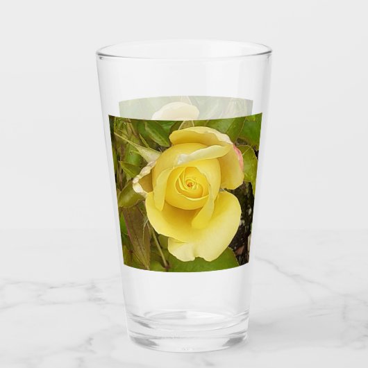 Yellow Rosebud Glas (Voorkant)