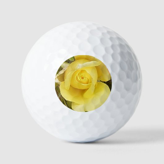 Yellow Rosebud Golfballen (Voorkant)