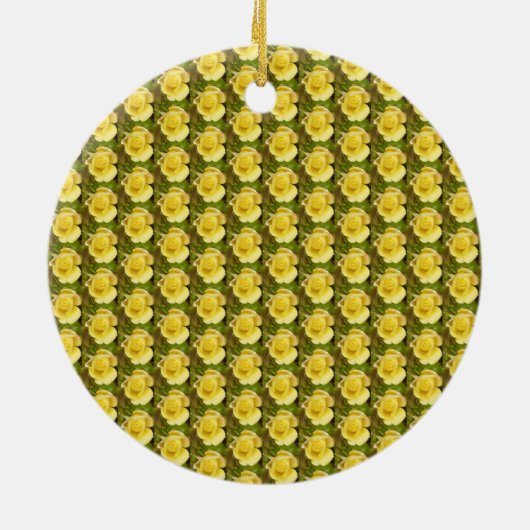 Yellow Rosebud Keramisch Ornament (Achterkant)