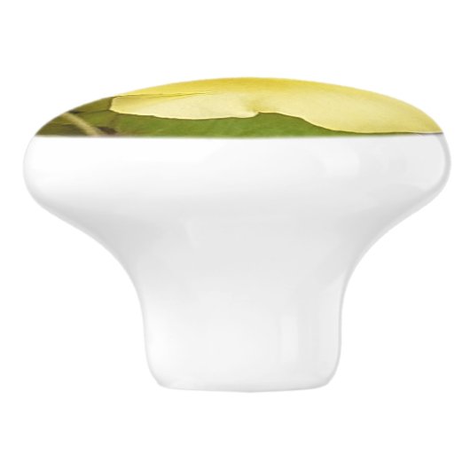 Yellow Rosebud Keramische Knop (Zijkant)