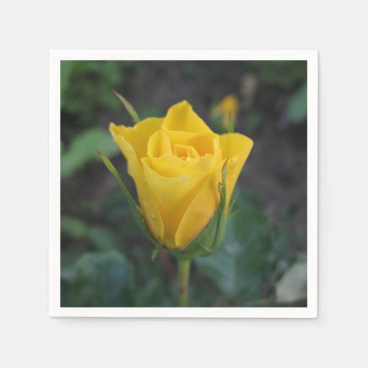 Yellow Rosebud Servet (Voorkant)