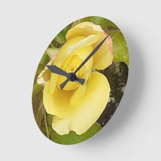 Yellow Rosebud Wall klok (Hoek)