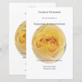 Yellow Rosebud Wedding Programma (Voorkant / Achterkant)