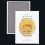 Yellow Rosebud Wedding Save the Date Magneet<br><div class="desc">Trouwen bewaar de datum magneet gele rosebud. U kunt deze geel gekleurde bruiloft aanpassen en de datummagneet opslaan met uw eigen trouwgegevens. Mocht u hulp nodig hebben bij het aanpassen, neem dan contact met ons op via de link op deze pagina. Gele rosebud gepersonaliseerde bruiloft opslaan van de datum magneet...</div>
