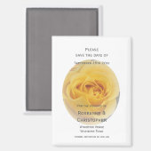 Yellow Rosebud Wedding Save the Date Magneet (Voorkant / Achterkant)