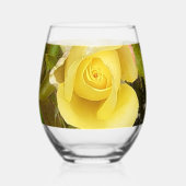 Yellow Rosebud Wijnglas Zonder Voet (Achterkant)