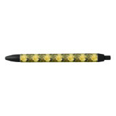 Yellow Rosebud Zwarte Inkt Pen (Voorkant)