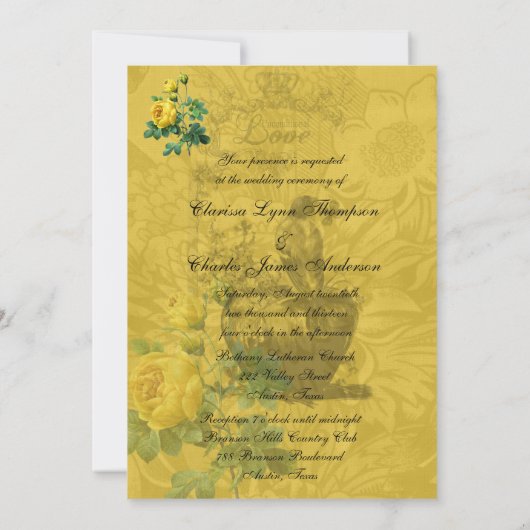 Yellow Roses 5x7 Weddenschap Kaart (Achterkant)