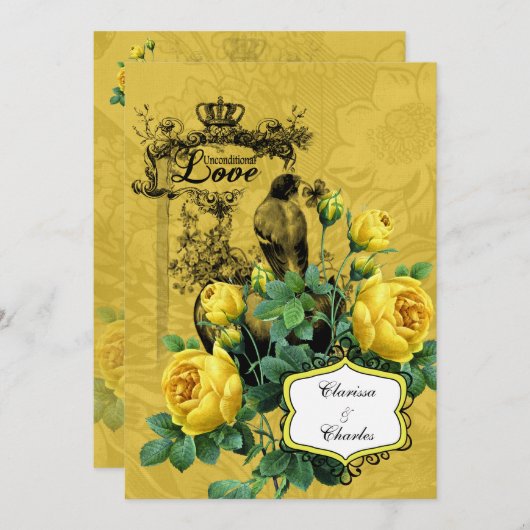 Yellow Roses 5x7 Weddenschap Kaart (Voorkant / Achterkant)