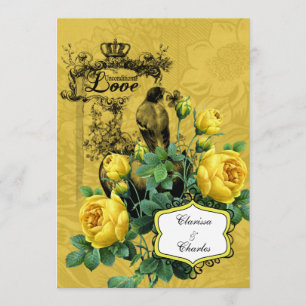 Yellow Roses 5x7 Weddenschap Kaart