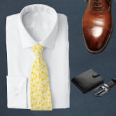 Yellow Roses and leaves pattern Stropdas