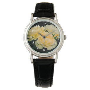 Yellow Roses Bouquet Horloge