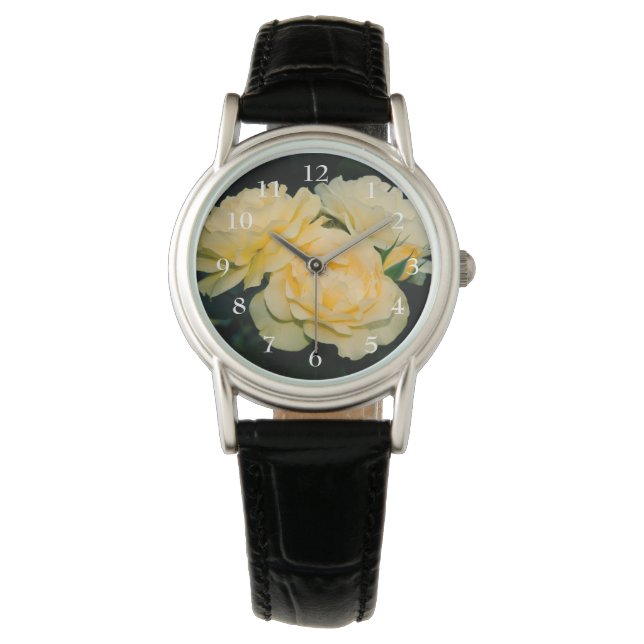 Yellow Roses Bouquet Horloge (Voorkant)