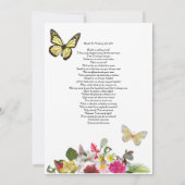 Yellow Roses Butterfly Funeral nodigt aankondiging (Achterkant)