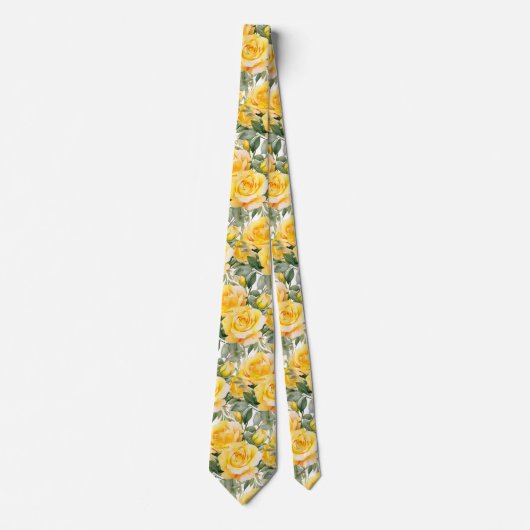 Yellow Roses Classic Formal Floral Neck Tie Stropdas (Voorkant)