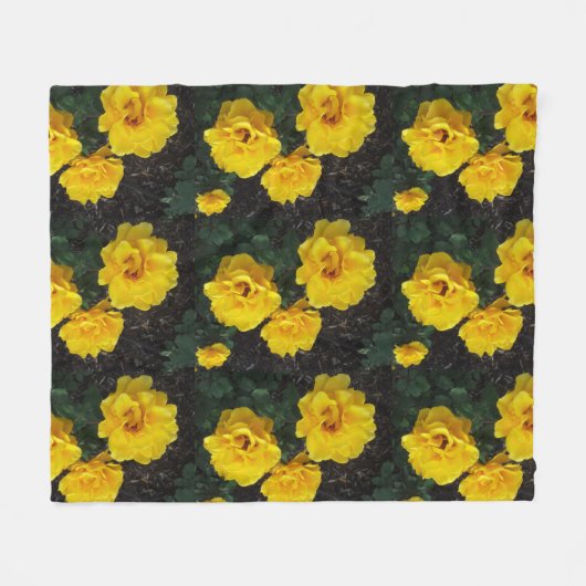 YELLOW ROSES fleece Deken (Voorkant (Horizontaal))