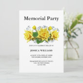 Yellow Roses Floral Memorial Kaart (Staand voorkant)