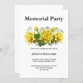 Yellow Roses Floral Memorial Kaart