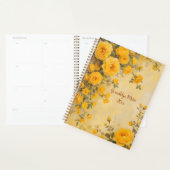 Yellow Roses Floral Spiral-Bound Planner Spring (Display)