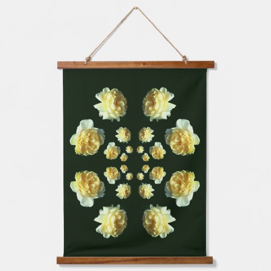Yellow Roses Flower Art Abstract Hangend Wandkleed (Voorkant)