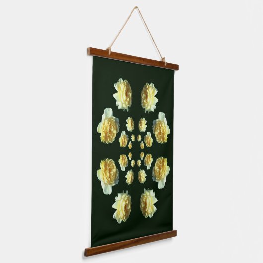 Yellow Roses Flower Art Abstract Hangend Wandkleed (Gebogen)