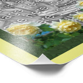 Yellow Roses Flowers Lijst Sjabloon Foto afdrukken (Hoek)