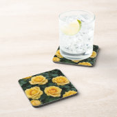 Yellow Roses Hard Plastic Coasters Bier Onderzetter (Rechterzijde)