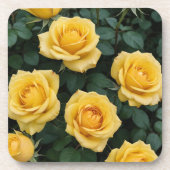 Yellow Roses Hard Plastic Coasters Bier Onderzetter (Voorkant)