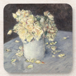 Yellow Roses in a Vase van Caillebott Impressionis Bier Onderzetter