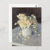 Yellow Roses in a Vase van Caillebott Impressionis Briefkaart (Voorkant / Achterkant)