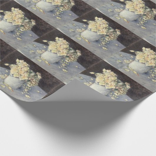 Yellow Roses in a Vase van Caillebott Impressionis Cadeaupapier (Hoek)