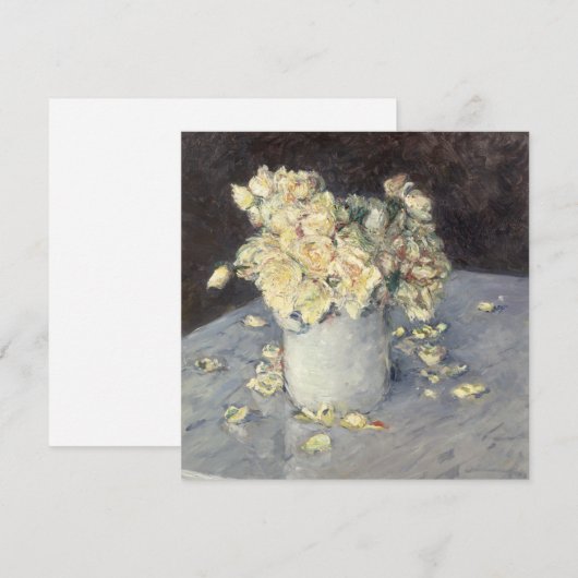 Yellow Roses in a Vase van Caillebott Impressionis Feestdagenkaart (Voorkant / Achterkant)
