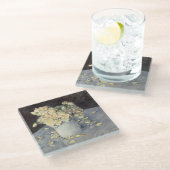 Yellow Roses in a Vase van Caillebott Impressionis Glazen Onderzetter (Schuin)