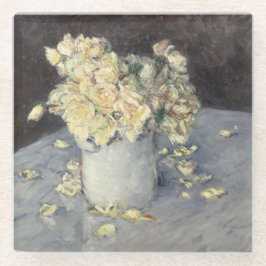 Yellow Roses in a Vase van Caillebott Impressionis Glazen Onderzetter